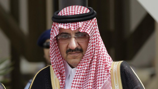In this Monday, May 14, 2012 photo, Saudi Arabia's Interior Minister Prince Mohammed bin Nayef waits for Gulf Arab leaders ahead of the opening of Gulf Cooperation Council, also known as GCC summit, in Riyadh, Saudi Arabia. Its new king, Salman bin Abdul-Aziz Al Saud, moved swiftly Friday, Jan. 23, 2015, to name Nayef as deputy crown prince, making him the second-in-line to the throne, as he promised to continue the policies of his predecessors in a nationally televised speech. (AP Photo/Hassan Ammar)