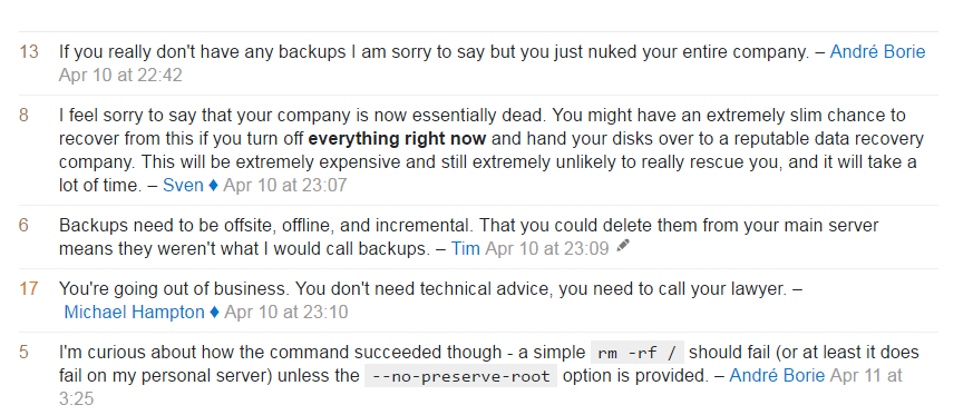 man accidentally deletes company