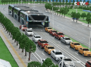China Invents an Elevated Bus to Fight Horrible Traffic Jams China Invents an Elevated Bus to Fight Horrible Traffic Jams