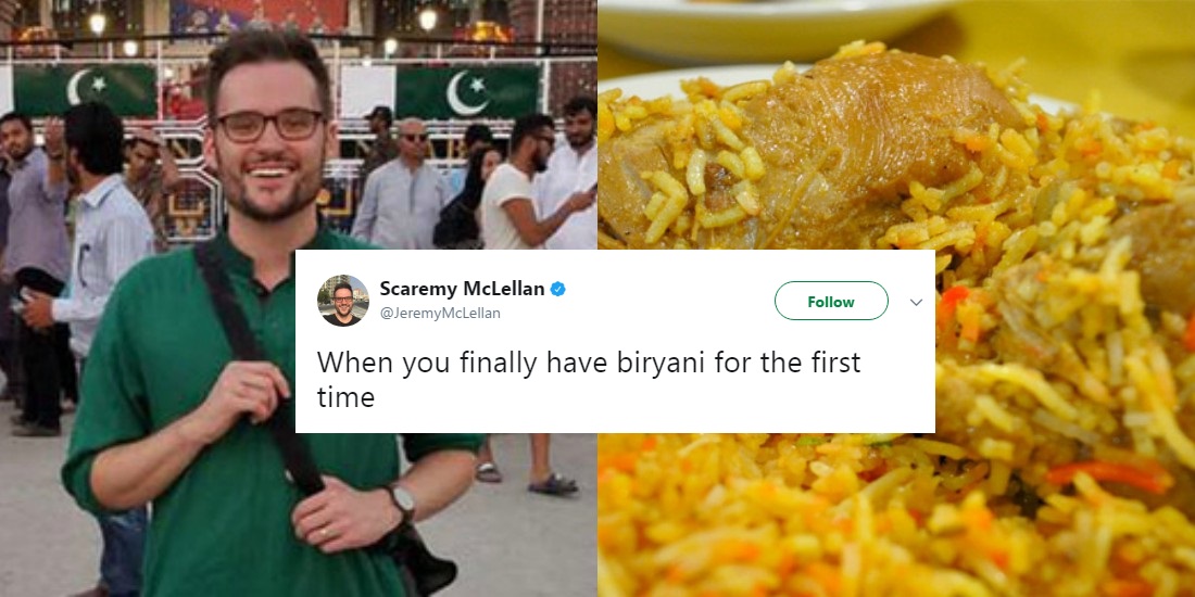 Comedian Jeremy McLellan Trolled An Indian Girl Over His Love For Biryani And Pakistan