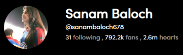 Tik tok sanam baloch