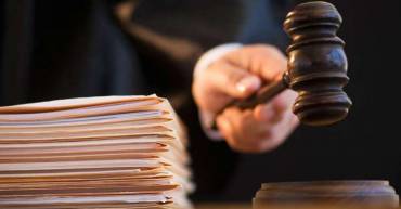 A judge in the courtroom