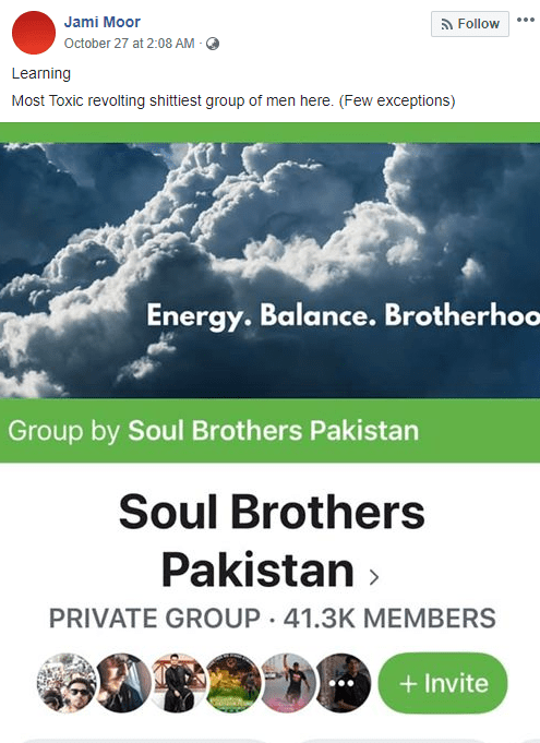 Jami moor criticizes Soul Brothers Pakistan for being Toxic 