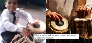 Boy playing Tabla
