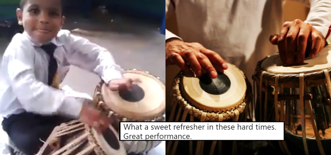 Boy playing Tabla