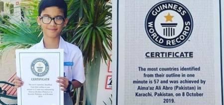 Aima'az Ali Abro from Karachi Sets Guinness World Record