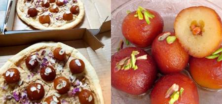 gulab jamun pizza