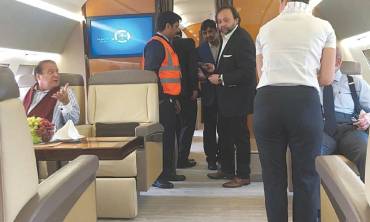 Nawaz Sharif in an air ambulance