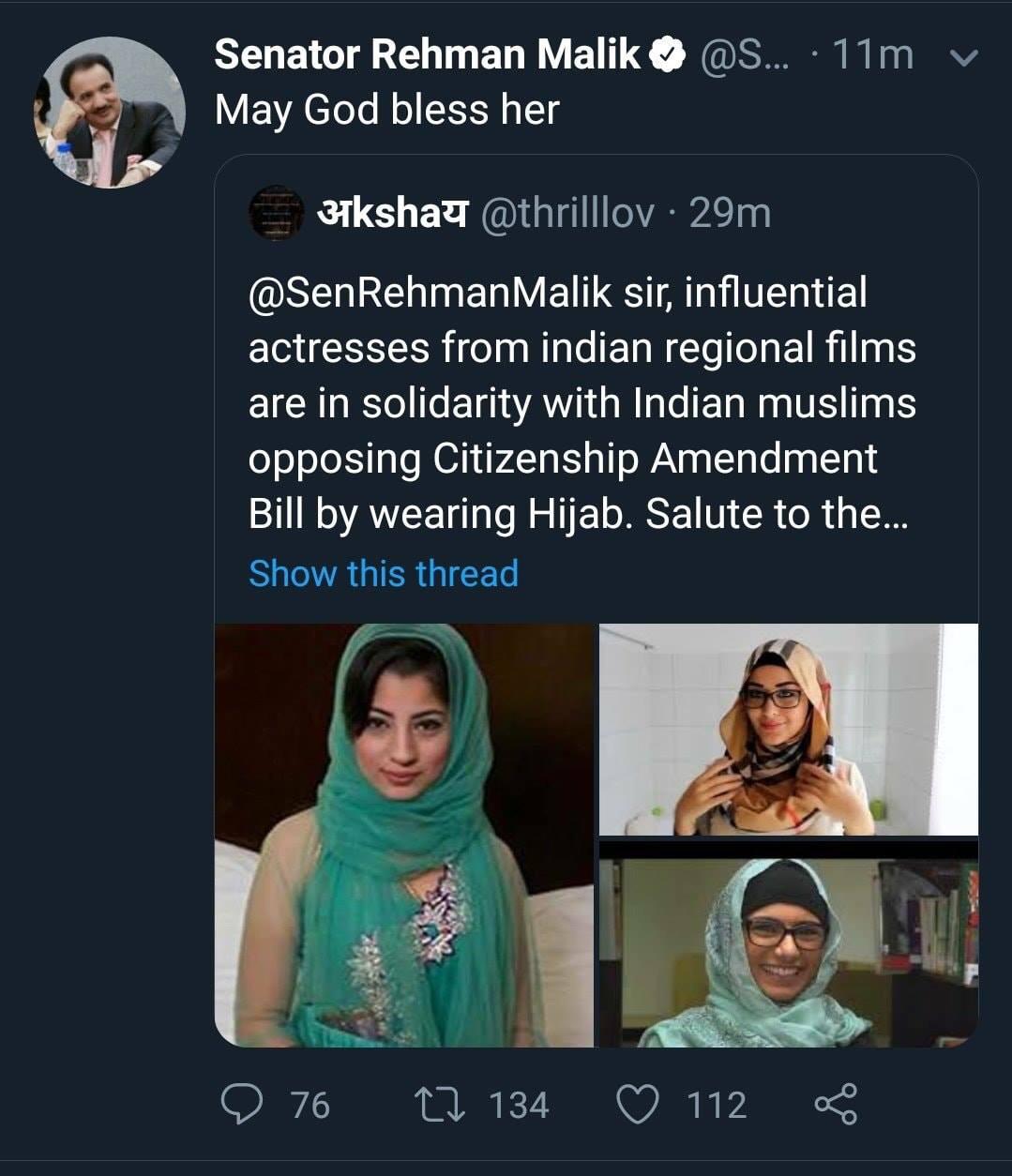 Senator Rehman Malik Twitter