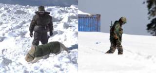 Indian Soldier Slips On Snow Pakistan