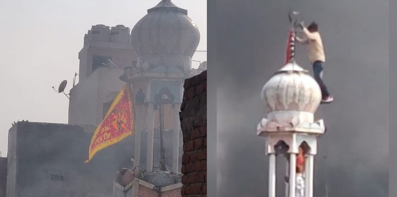 delhi mosque burnt
