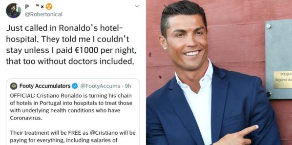 Coronavirus: Cristiano Ronaldo Set To Convert His Hotels 