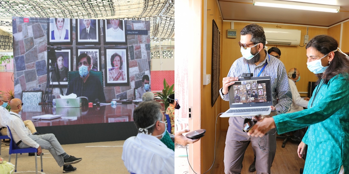 NEW Expanded COVID-19 FREE Tele-Screening and Testing Zone At the Aga Khan University Hospital, virtually inaugurated by Chief Minister Sindh, Syed Murad Ali Shah.