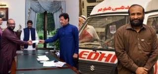 Faisal Edhi donation to Imran Khan