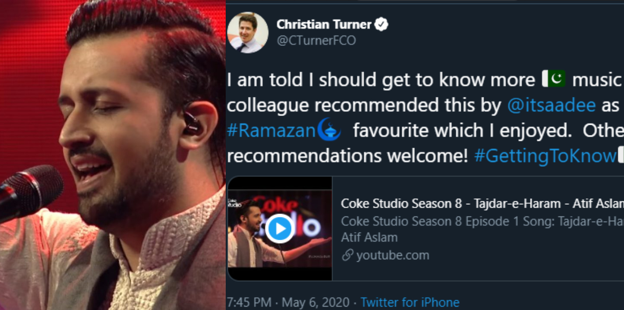 Proud Moment: UK High Commissioner Picks Atif Aslam’s Tajdar-e-Haram On Twitter