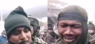 Indian soldiers cry