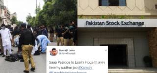 Pakistan stock exchange attack Indian react Twitter
