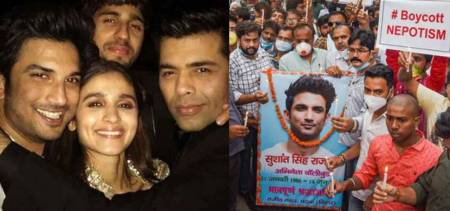 sushant singh, alia bhatt and karan johar