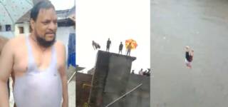 Man jumps building rainwater