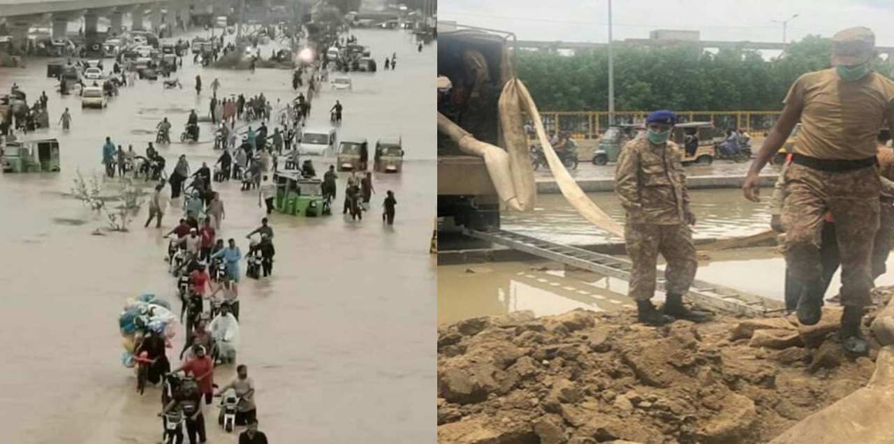 Pakistan army rescue Karachi rain