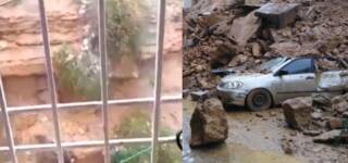 landslide karachi rain