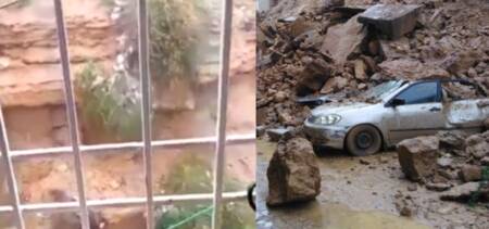 landslide karachi rain
