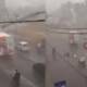 billboard falls rains karachi