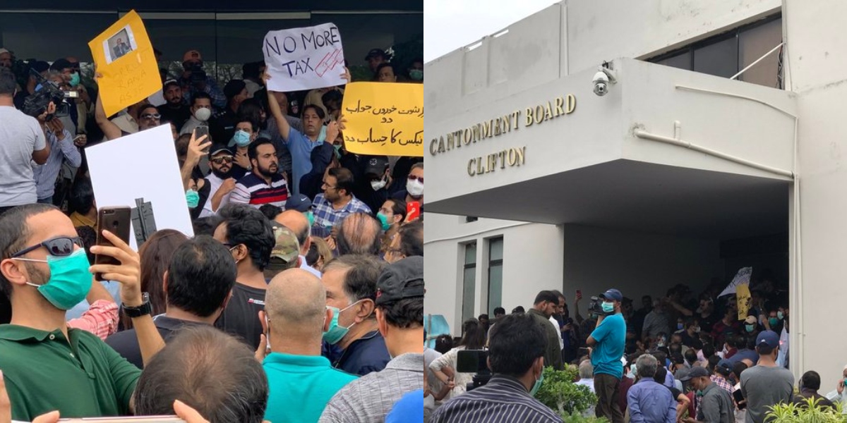 DHA Clifton Protest waterlogged