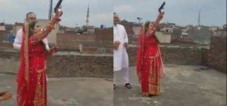 pakistani bride aerial firing