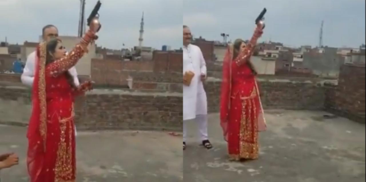 pakistani bride aerial firing