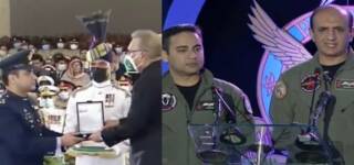 PAF Pilots Hasan Siddiqui & Noman Ali Khan Recieve Military Honors for Shooting Down Indian Jet