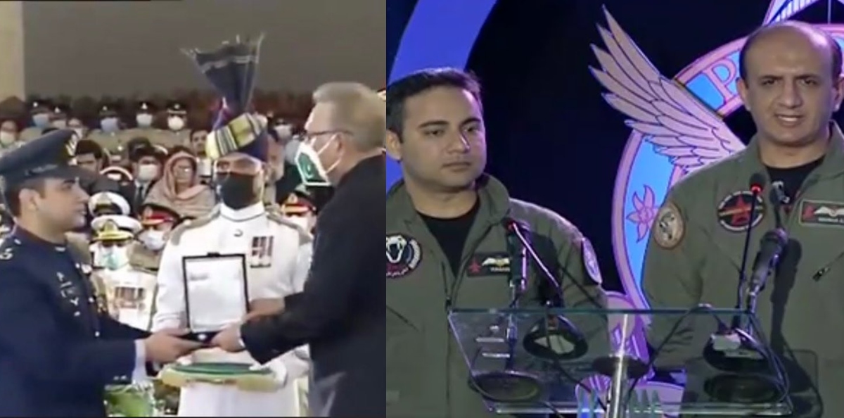 PAF Pilots Hasan Siddiqui & Noman Ali Khan Recieve Military Honors for Shooting Down Indian Jet