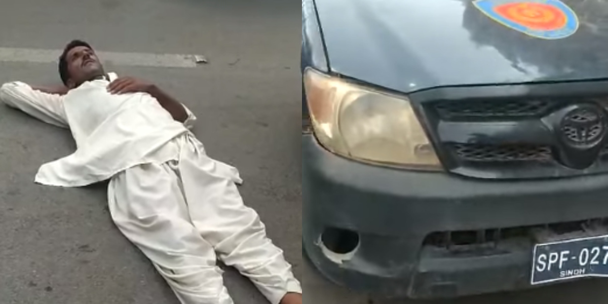 man police lifting bike karachi