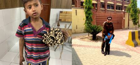Policeman sends miswak seller School
