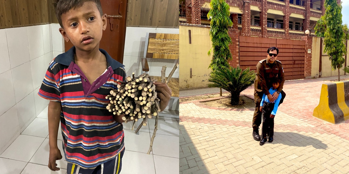 Policeman sends miswak seller School