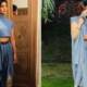 Sonam Yashma gill wore denim saree