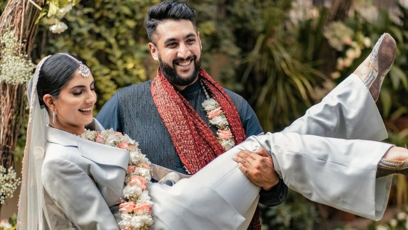 Girl groom holding