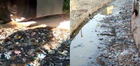 used condoms in gutter