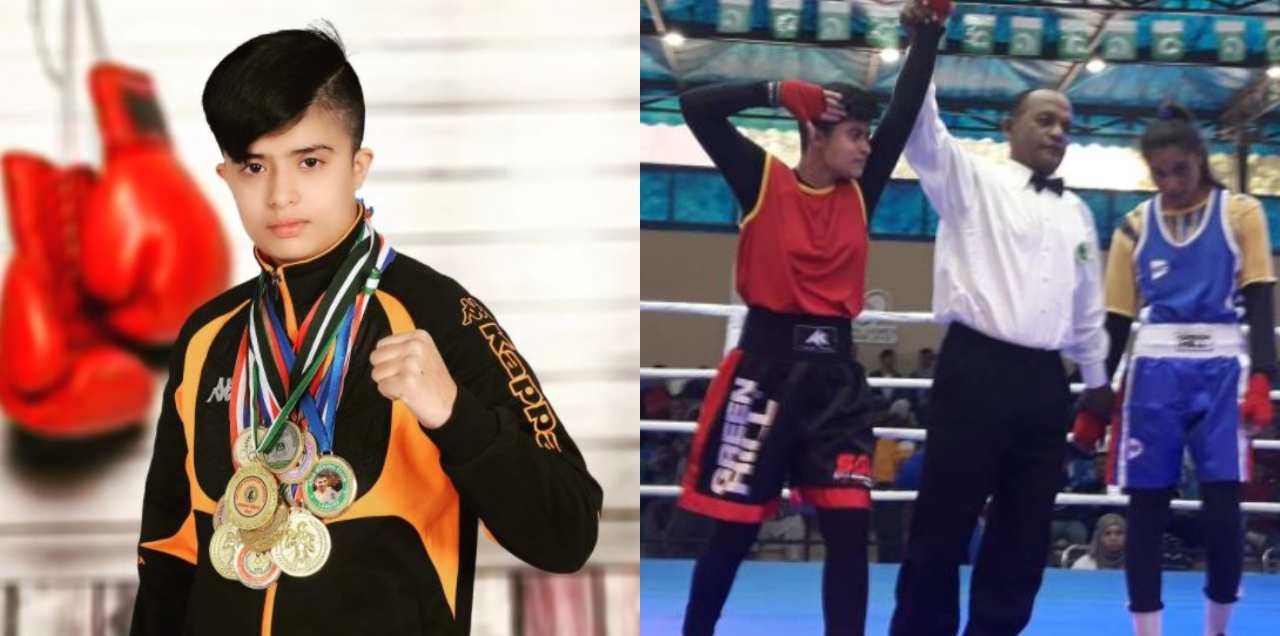 balochi girl chops hair boxer