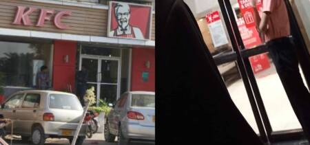 kfc staff warm clothes