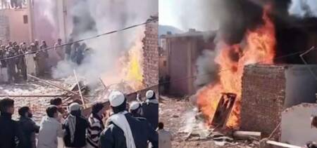 hindu temple burned