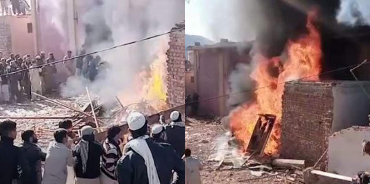 hindu temple burned