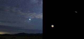 Jupiter Saturn show off sky