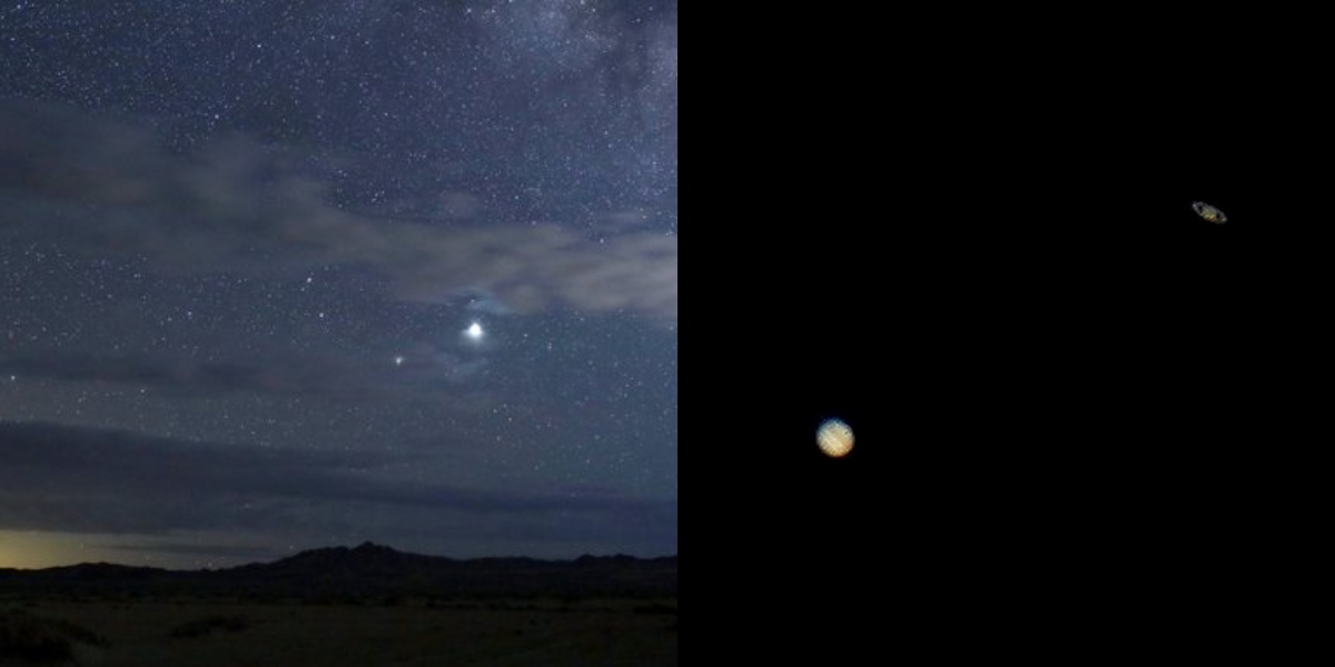 Jupiter Saturn show off sky