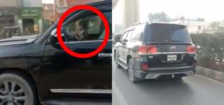 underage kid driving car in multan