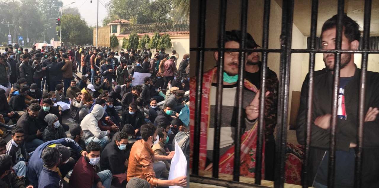 police arrest students protest on-campus exams