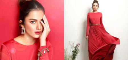 tuba aamir latest shoot red