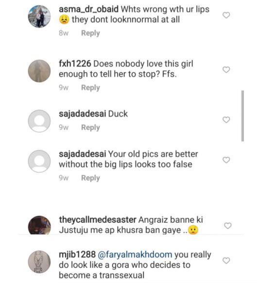 comments new pics faryal