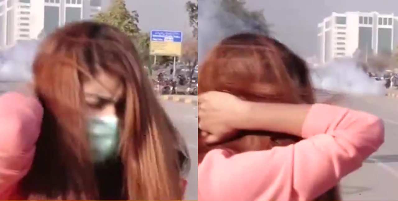 Protesters Islamabad Attacked Reporter Stones