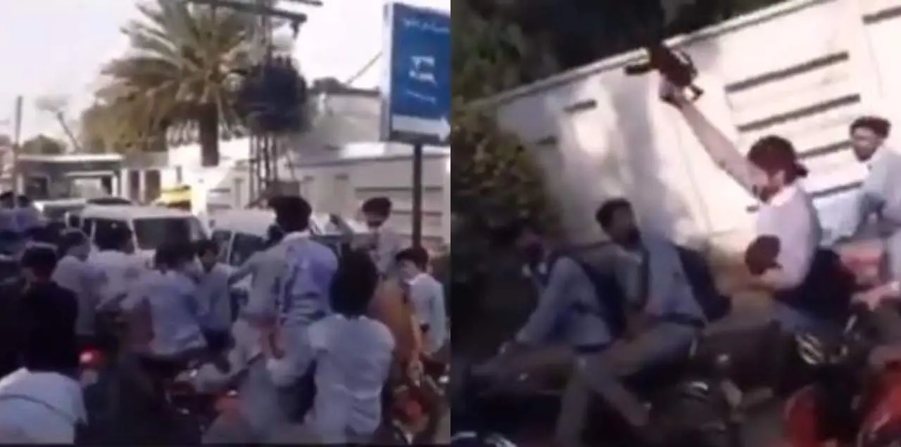 WATCH: Hundreds Of Armed Boys Gather Outside A Girls' College & Harass Them